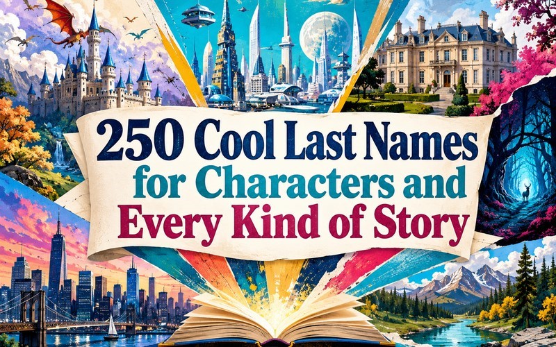 250 cool last names for characters across fantasy, science fiction, historical, and modern stories.