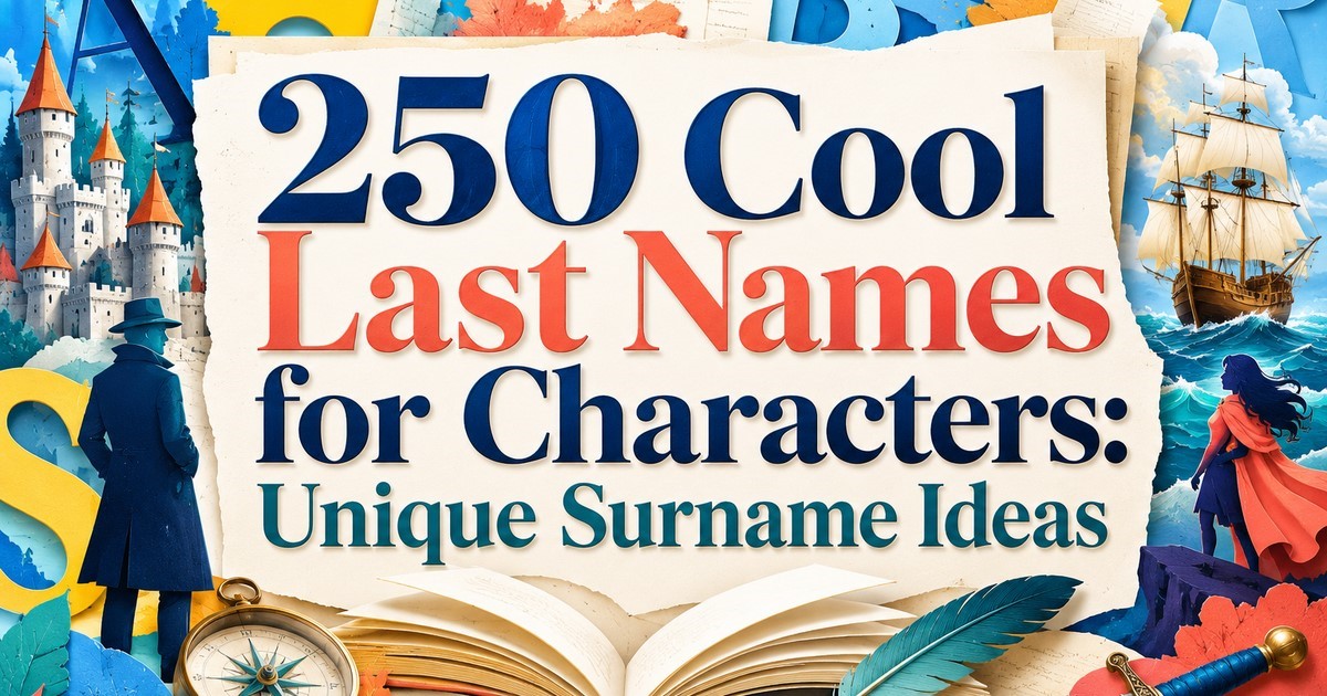 250 cool last names for characters with unique surname ideas for fictional stories.