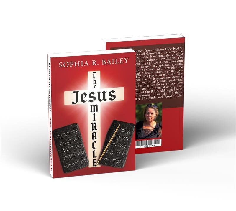 Front and back cover of The Jesus Miracle by Sophia Rosetta Bailey, a Christian living book on Jesus’ healing, Bible miracles, and living in God’s grace.