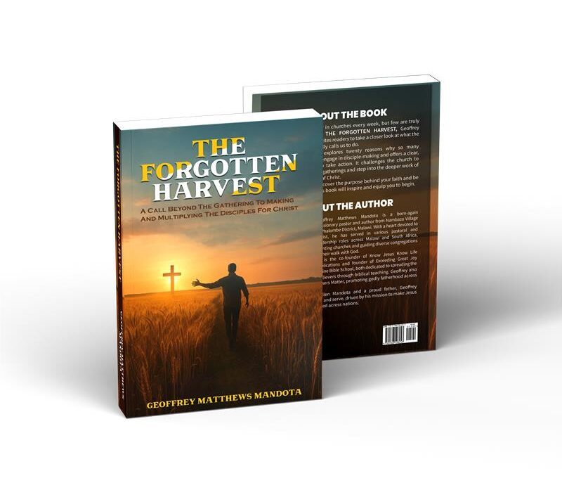 Front and back cover of “The Forgotten Harvest” by Geoffrey Matthews Mandota, a Christian multi-generational rural fiction inspiring believer to embrace the Great Commission.
