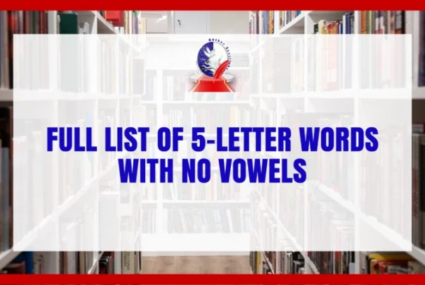 Full List of 5-Letter Words With No Vowels