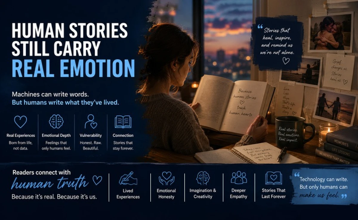 Human stories carrying real emotion through lived experiences, emotional honesty, and meaningful reader connection