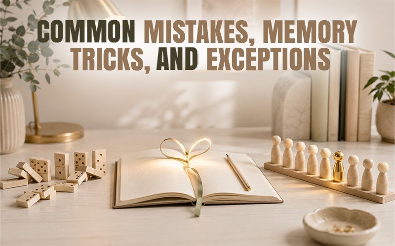 Affect vs effect common mistakes, memory tricks, and exceptions explained with an open book and dominoes.