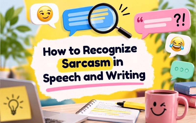 How to recognize sarcasm in speech and writing using tone, context, and common sarcasm examples.