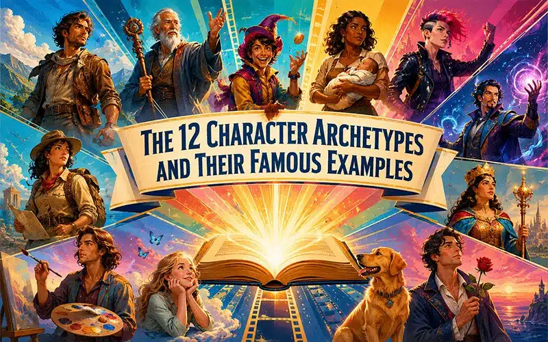 The 12 character archetypes with famous examples from books, movies, myths, and popular culture.